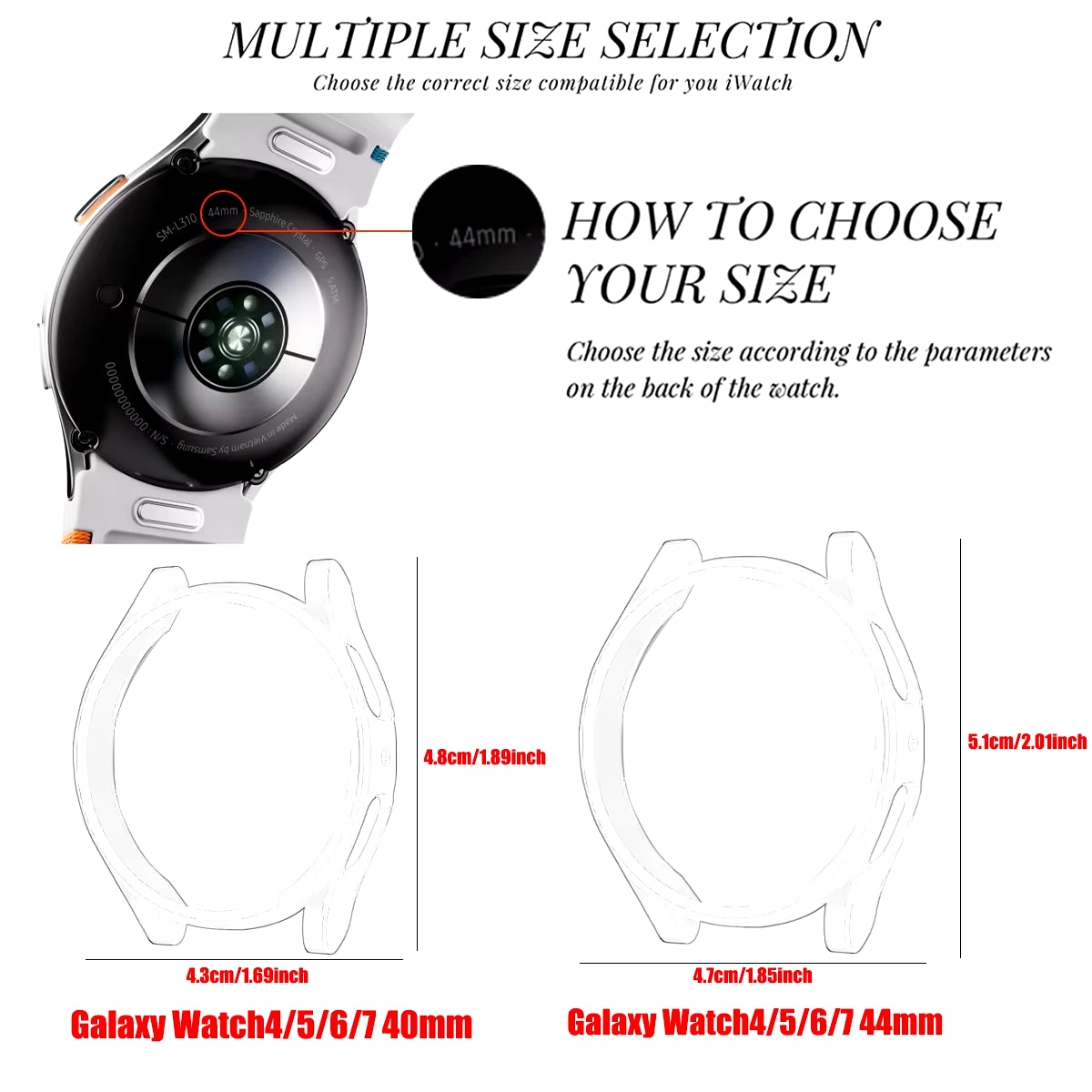 Suitable for Samsung Galaxy Watch 4 5 6 7 40Mm 44Mm Fully Covered Soft Material Shockproof and Scratch Resistant Protective Case