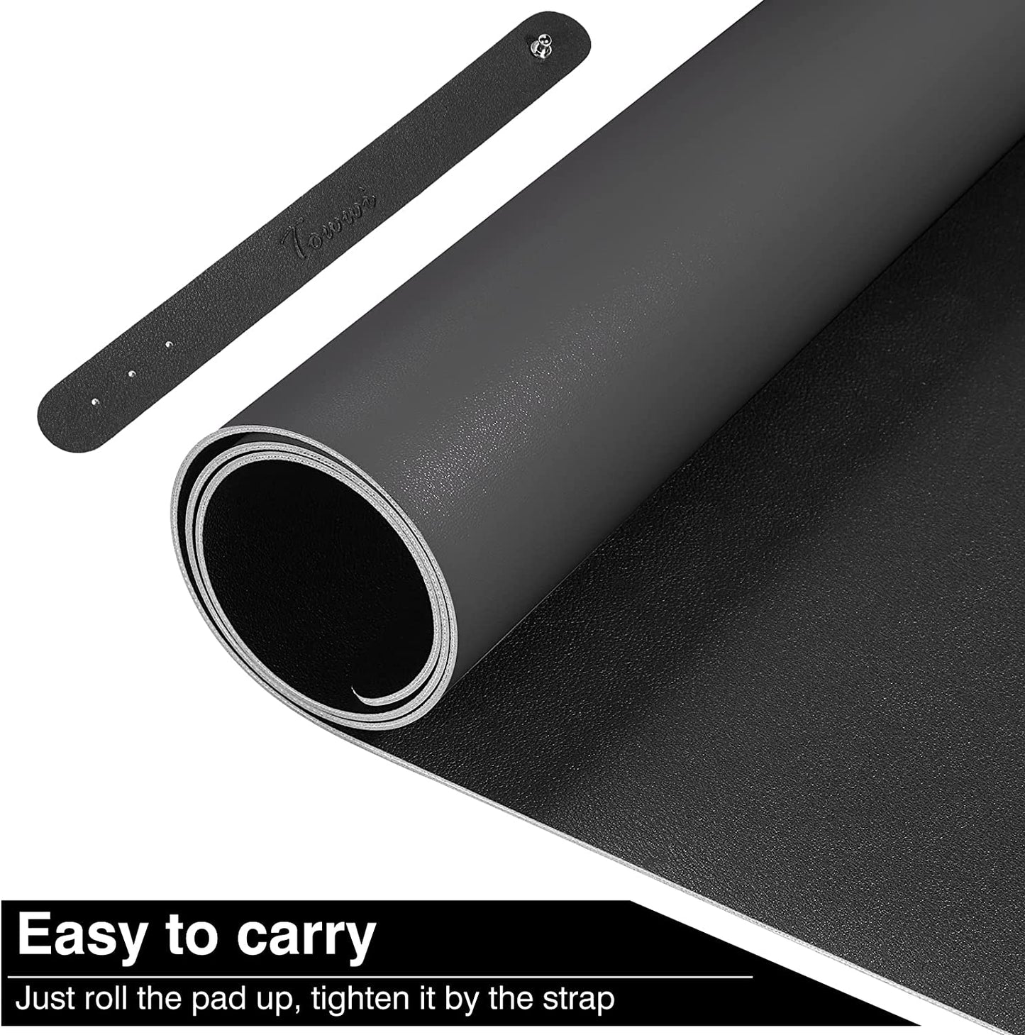 Dual Sided Desk Pad, Large Desk Mat, Waterproof Desk Blotter Protector Mouse Pad, Leather Desk Pad Large for Keyboard and Mouse (36" X 17", Black)